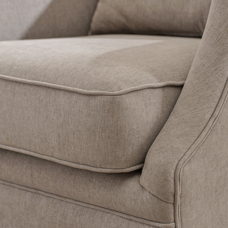 31" Wide Linen Fabric Upholstered Swivel Barrel Chair, Gray