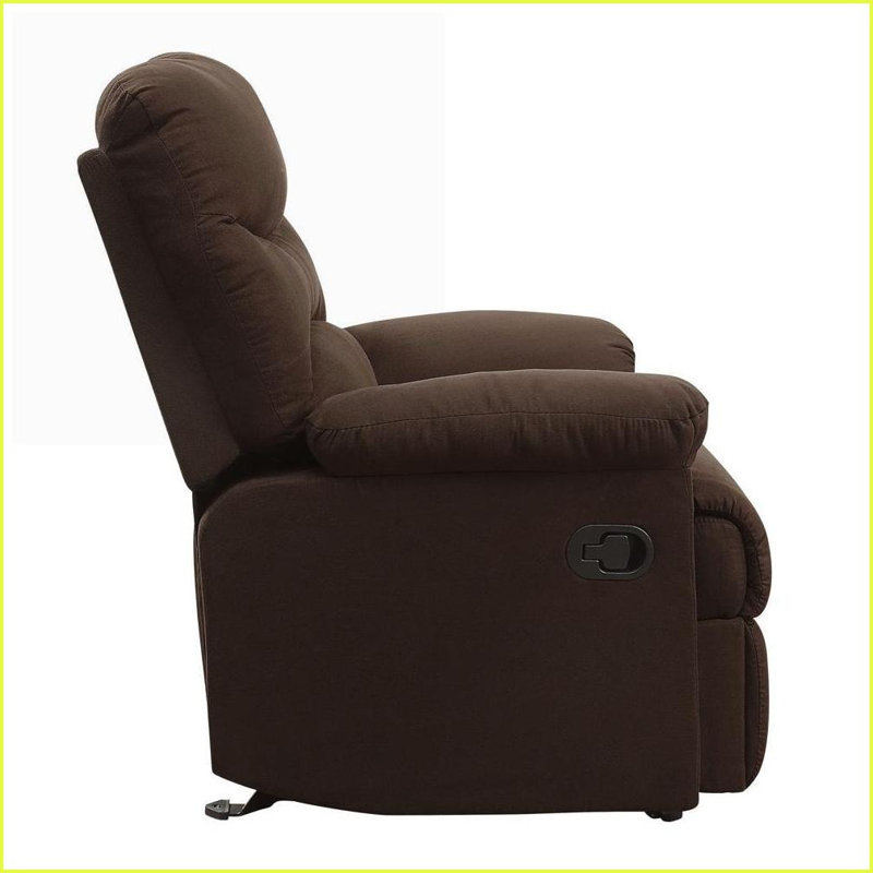 Fauteuil inclinable avec accoudoirs coussinés, dossier capitonné Mouvement inclinable | Chocolat | Microfibre