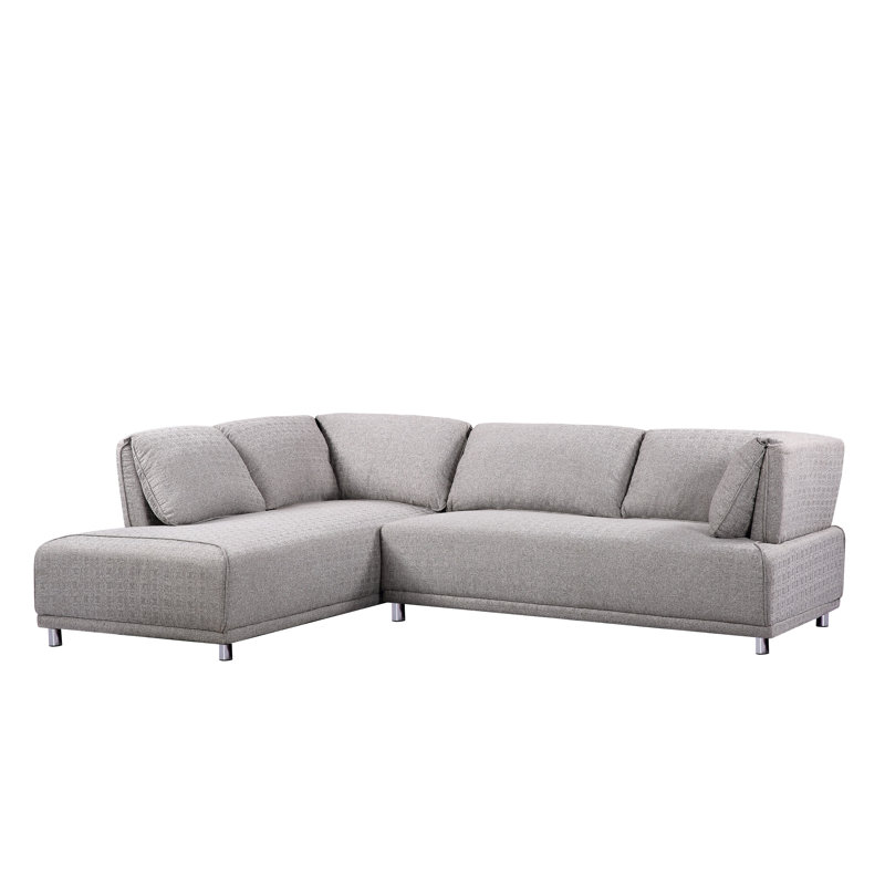 Canapé et chaise longue 104 po Nita, Mélange de polyester brun gris, Orienté à gauche (vu de face)