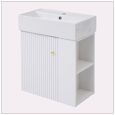 Meuble-lavabo simple 21,60 po avec plateau en céramique Mabbitt