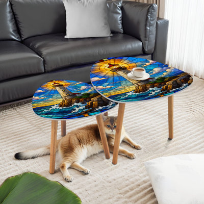 Ensemble de 2 tables basses gigognes Triangle