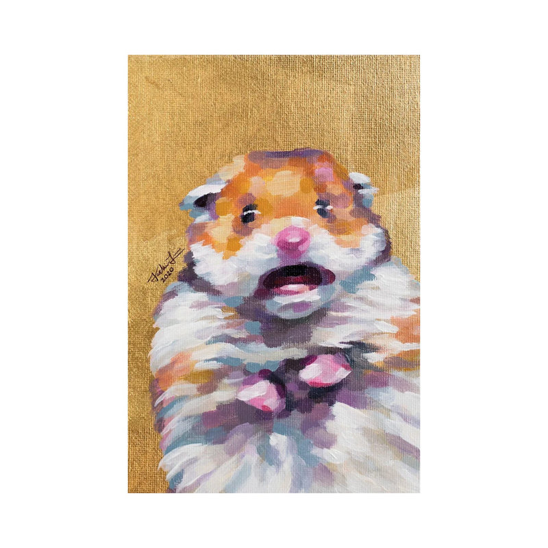 Hamster Meme 1 Piece Wrapped Canvas Painting, 30.48 cm H x 45.72 cm W
