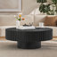 Table basse gigogne - 35,43 po - Bois rond - Noir - Piédestal robuste - pour appartement