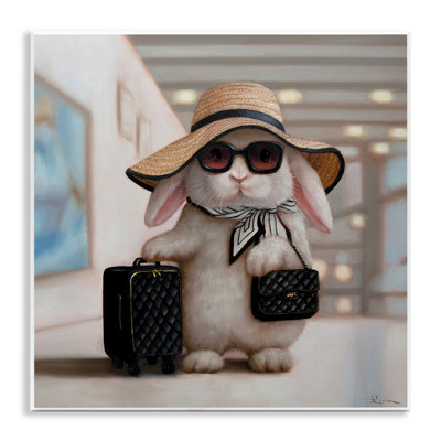 Bun Voyage Traveling Rabbit Wall Plaque, design by Lucia Heffernan