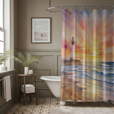 Nautical Lighthouse - 1 Piece Standard Shower Curtain