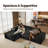 114'' L-Shaped Cloud Sectional Sofa with Chaise-1069440017