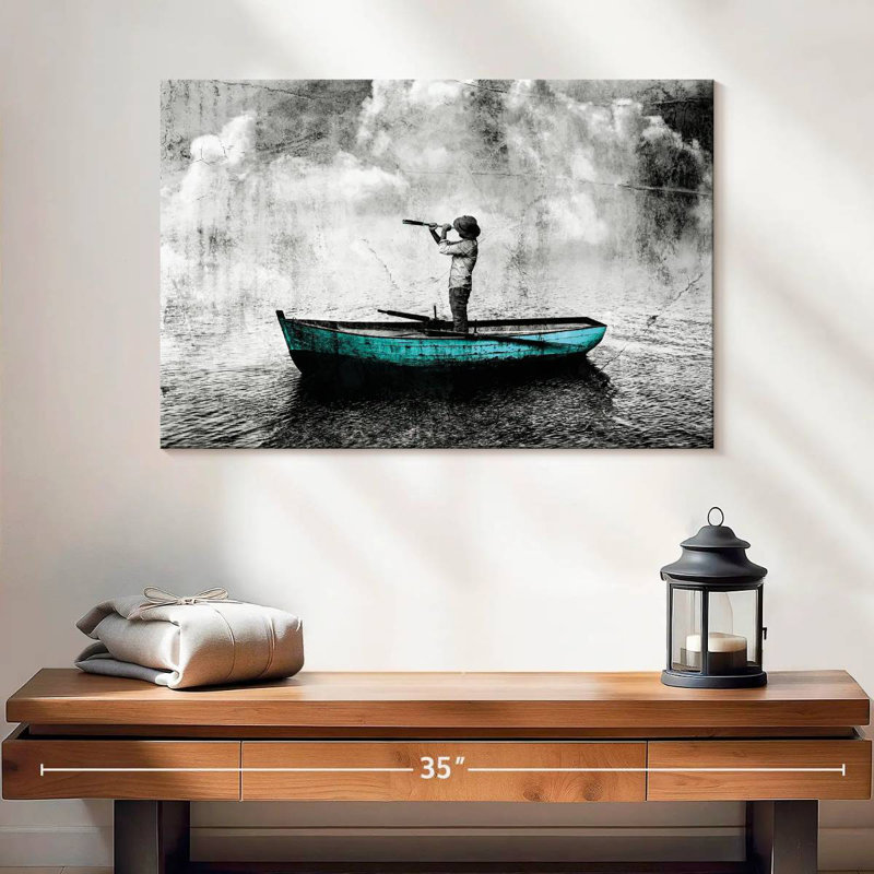 Mehar Man On Boat, 16" H x 24" W