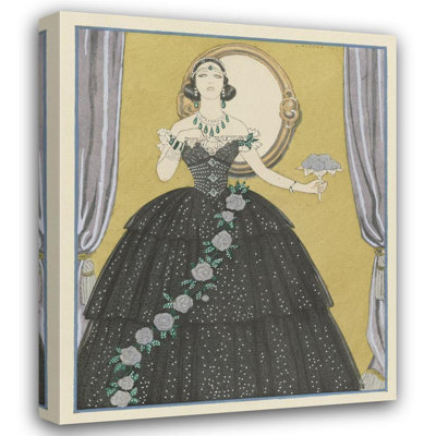 "Mrs. Ida Rubinstein in “The Lady of the Camellias”" by  George Barbier - Gallery Wrap Canvas Wall Art