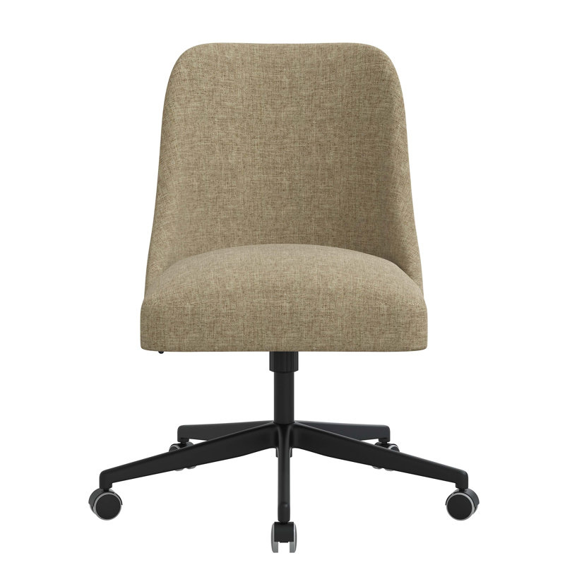 Chaise de travail pivotante réglable en hauteur Acosta, Lin texturé naturel Zuma