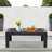 43" All-Weather Aluminum Patio Coffee Table, Modern Rectangle Outdoor Table-1312737341