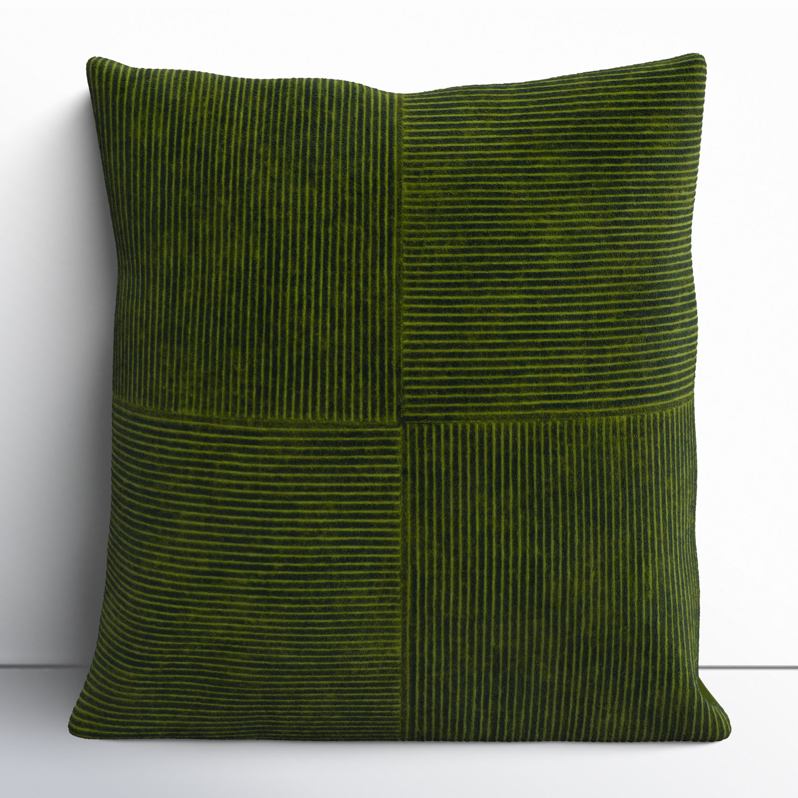 Selma Cotton Throw Pillow, 22" x 22", Olive