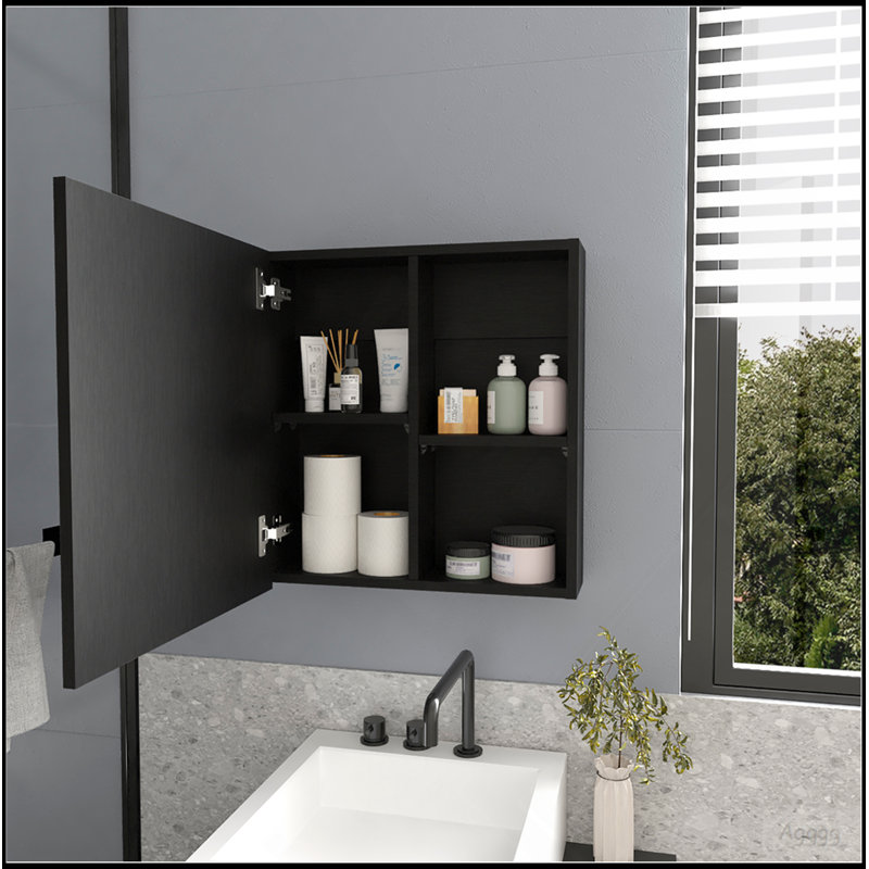 Medicine Cabinet Clayton, Bathroom, Black, Black