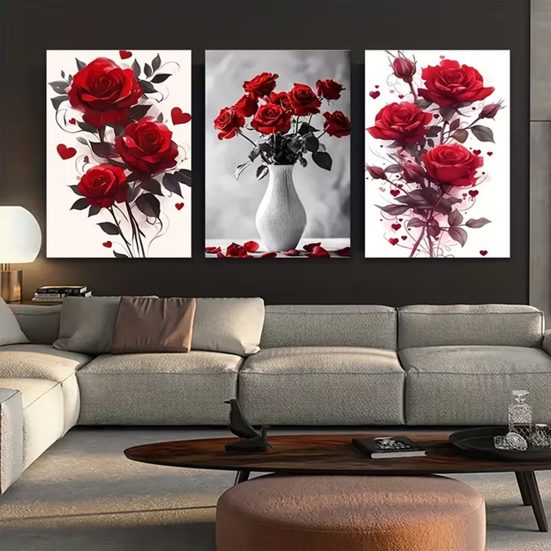3 Piece Wrapped Canvas Print, 30 cm H x 60 cm W