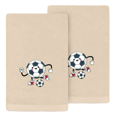  Ensemble de 2 serviettes de bain brodées Soccer