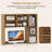 Desktop Bookshelf Desk Storage Hutch With 7 Open Cubbies & 3 Adjustable Shelves-1974599767