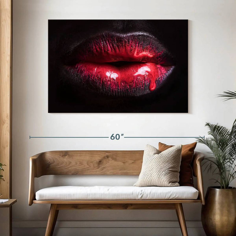 Shuttleworth Red Dripping Lips, 32" H x 48" W