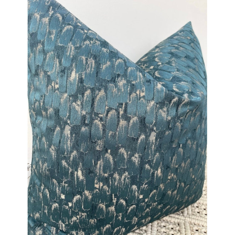 Abstract Teal Square Cushion Cover
