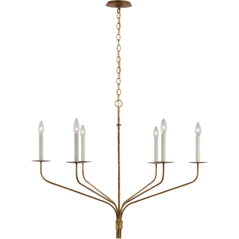 Ian K. Fowler Belfair Large Chandelier, Gilded Iron