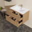 Ensemble de meuble-lavabo mural 30 po avec évier flottant, système de fermeture en douceur, 2 très grands tiroirs, noyer