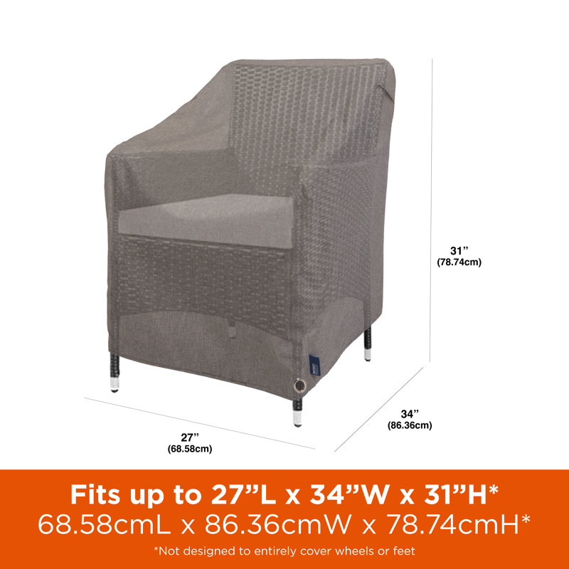 Housse pour chaise de patio Modern Leisure Garrison, paquet de 2, imperméable, L 27 po x l 34 po x H 31 po, granit