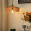 Luminaire suspendu 1 lumière tambour en bois