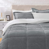 Ensemble de literie Intexca - couverture ultra-douce et 2 taies décoratives (gris) - double / grand