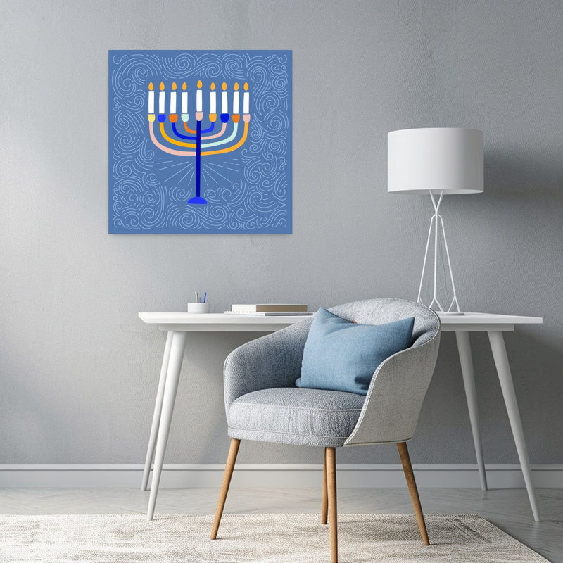 Deco Menorah Abstract Art contemporain, H 24 po x l 24 po
