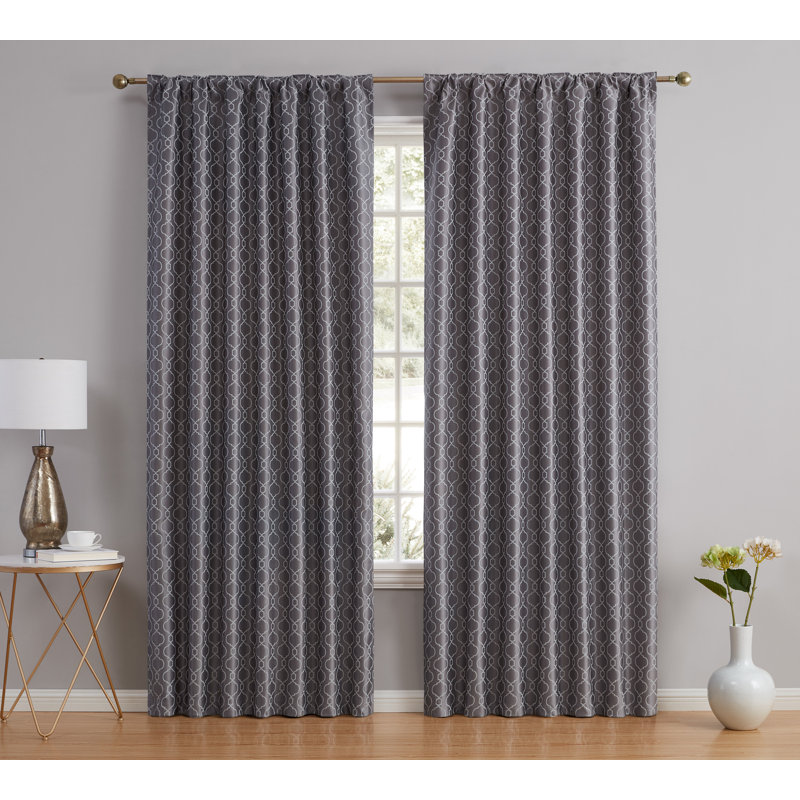 Ritenour Polyester Curtain Pair, 52" W x 84" L, Gray