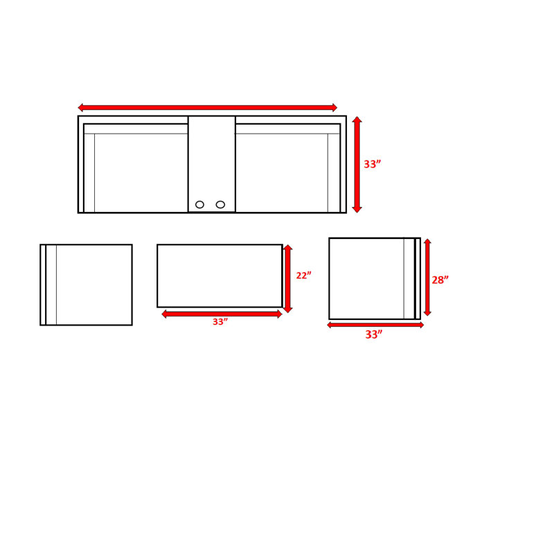 Ensemble de conversation en osier pour 4 personnes avec coussins Elodie, L 33 po x l 22 po x H 18 po