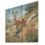 Antelope Gazing Meadow Blooms - Animals On Wood Print-695489127
