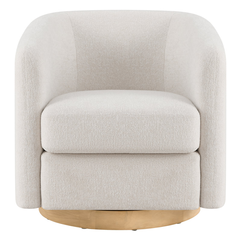 Upholstered Swivel Armchair, Ojai Lace Performance Textured Weave