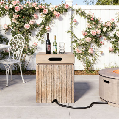 American Traditional MGO Propane Tank Cover Table, Weather-Resistant Outdoor Storage Table