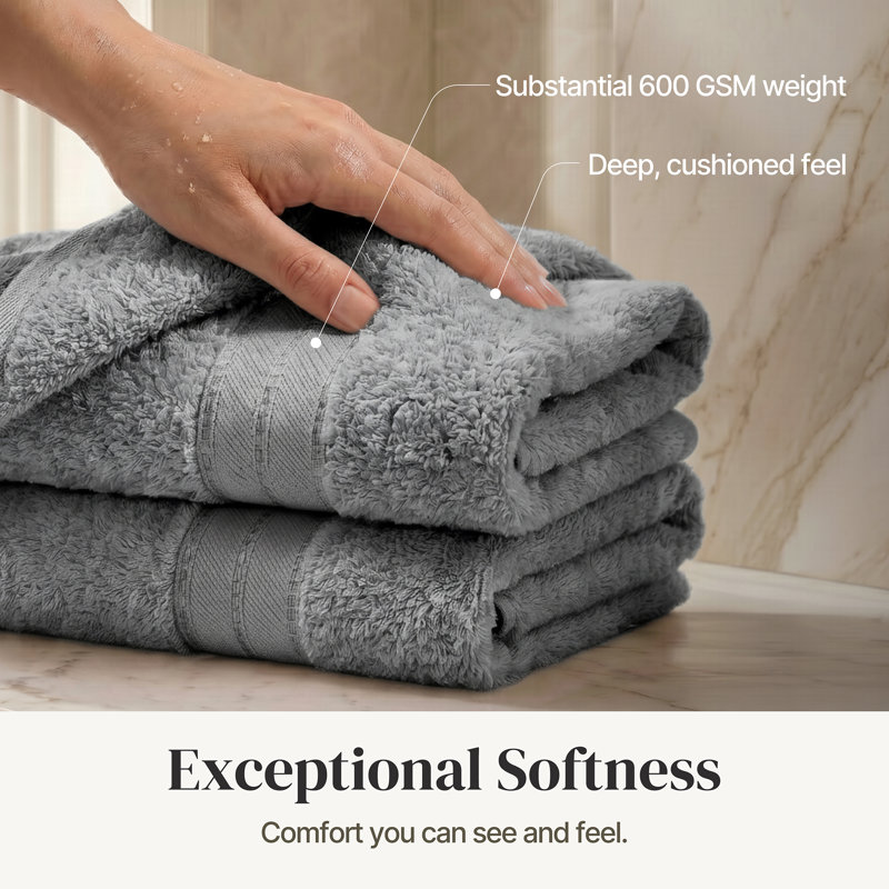 Modern Threads 4-Pack SpunLoft™ Bath Sheet Set, Charcoal
