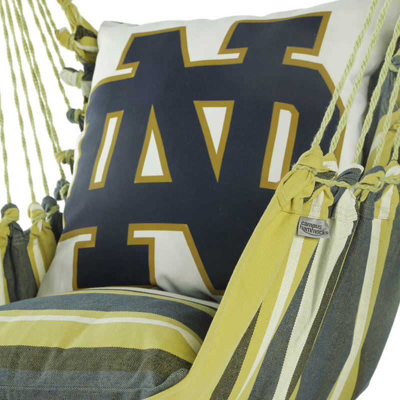 Fauteuil suspendu hamac Notre Dame Fighting Irish (ND) bleu marine et or