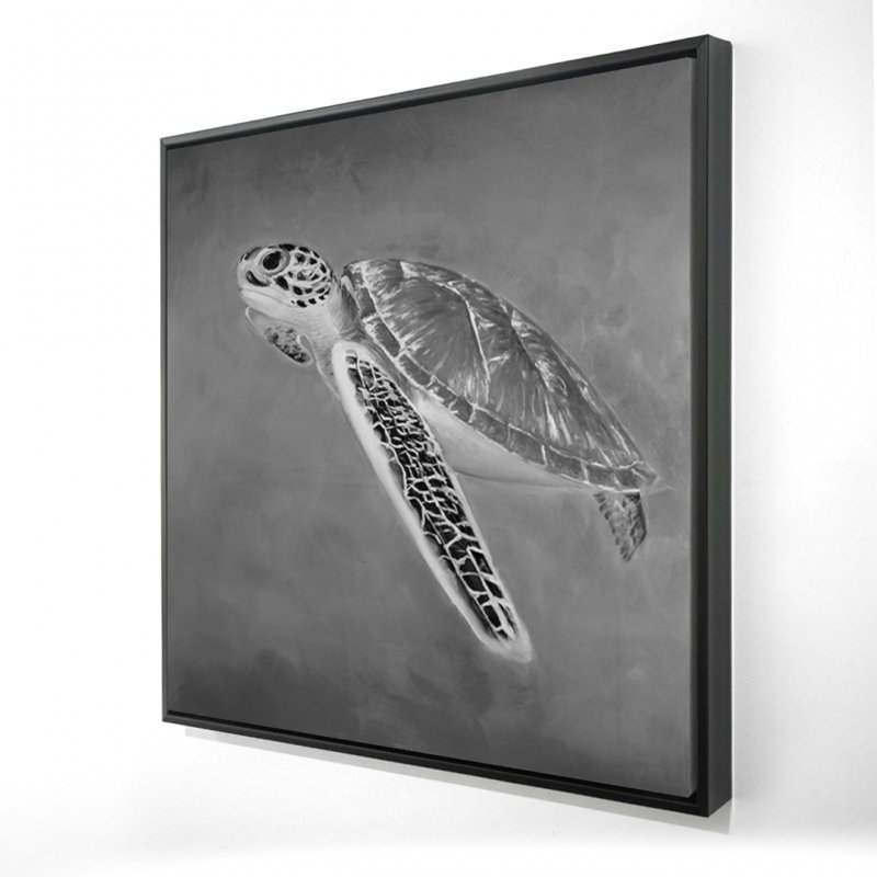 «Tortue de mer en niveaux de gris»