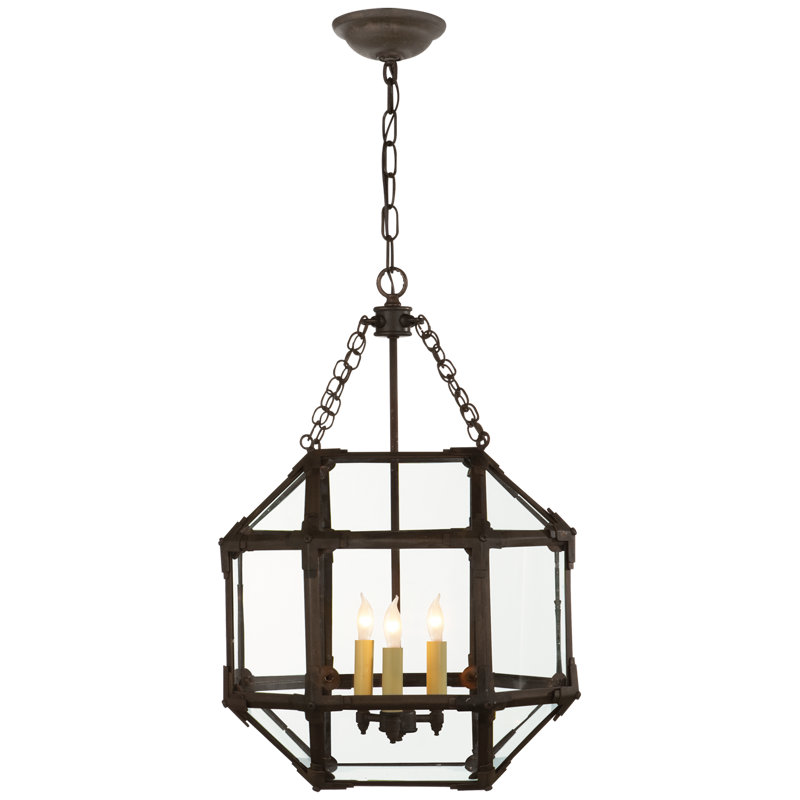 Suzanne Kasler Morris Small Lantern, Antique Zinc, Clear, 21.5" H x 13.5" W x 13.5" D