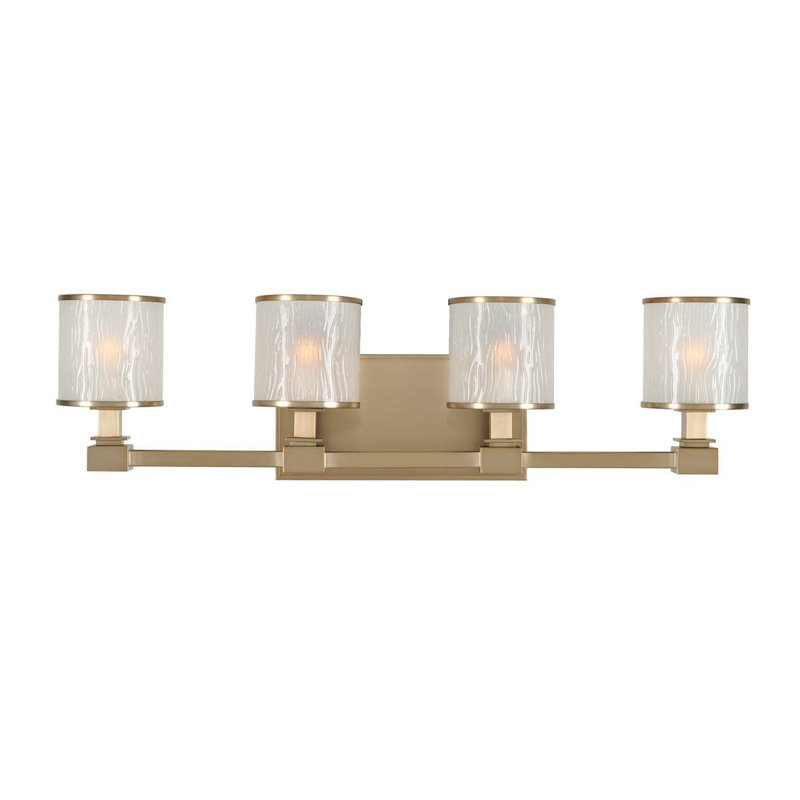 Ensemble de meuble-lavabo moderne et contemporain 4 lumières Destin, Bronze brossé