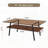 Rectangle Coffee Table with Brown Tempered Glass Top and Metal Legs – 38.58"-511208346-271720077