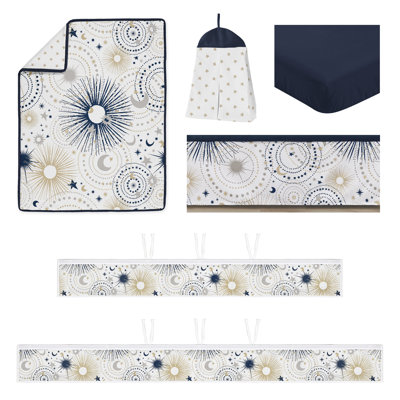 Literie 6p pour lit de bébé Sweet Jojo Designs + doublure en filet respirant Baby Star