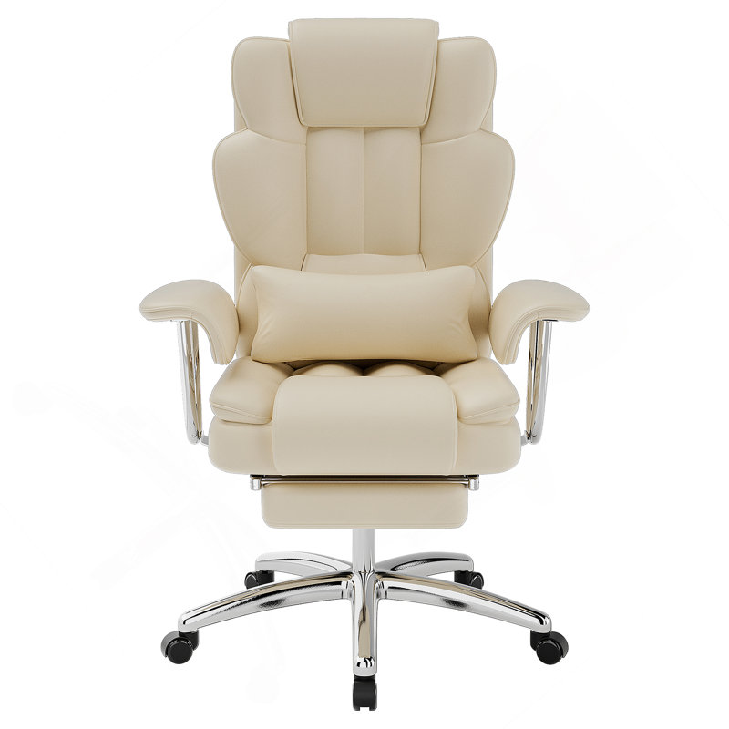 Fauteuil de bureau, fauteuil de bureau de direction grand et grand avec repose-pieds, fauteuil d'ordinateur en cuir, fauteuil inclinable ergonomique à haut dossier