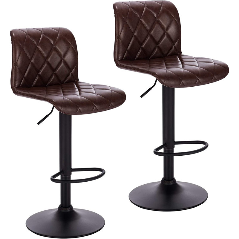 Luckenson Swivel Adjustable Height Stool, Dark Brown