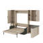 Grand lit escamotable pliable grand format avec canapé et bureau, tablettes et tiroirs, éclairage DEL / USB-125785231