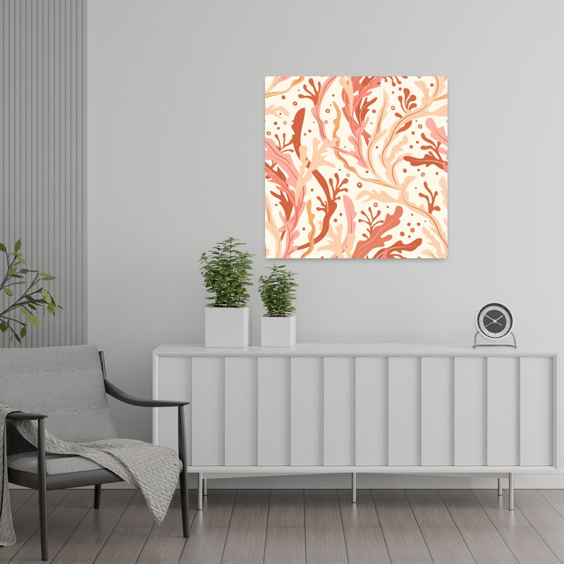 «Organic Coral Flow Abstract Organic Serene Nature Ocean», reproduction d'art murale, 24" H x 24" W