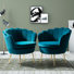 Donata Modern Velvet Barrel Chair with Channel Tufted Back and Scalloped Seashell Edges