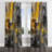 Mustard Yellow And Vivid Gray V - Abstract Velvet Grommet Curtain - 1 Panel-123861605-124510412