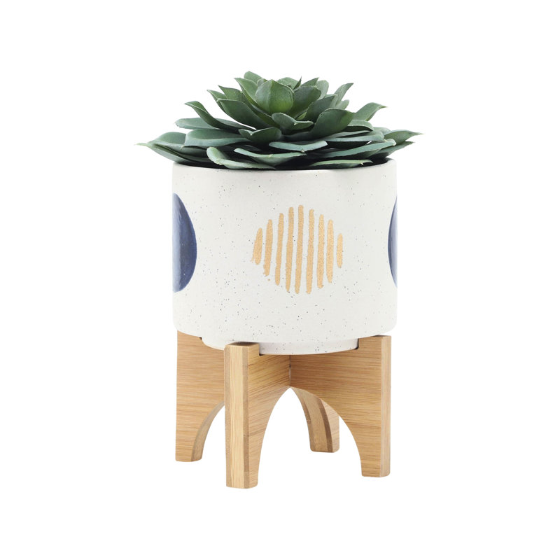 S/2 5/8" Funky Planter W/ Stand