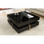 Table basse de salon avec 4 tiroirs et une apparence haute brillance, 31,5 po x 31,5 po, carré noir
