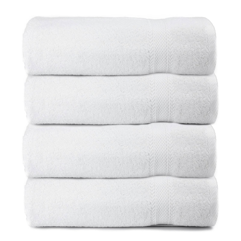 Ensemble de serviettes de bain blanc de qualité supérieure, 24 x 48 pouces, 400 g / m²