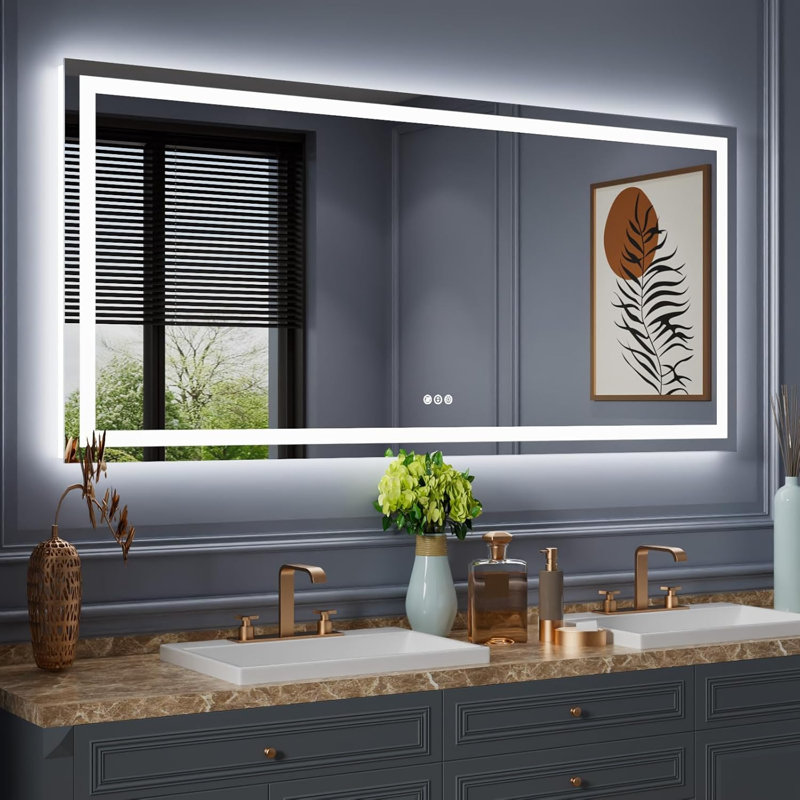 Miroir de salle de bain Lunara, 77 po x 36 po