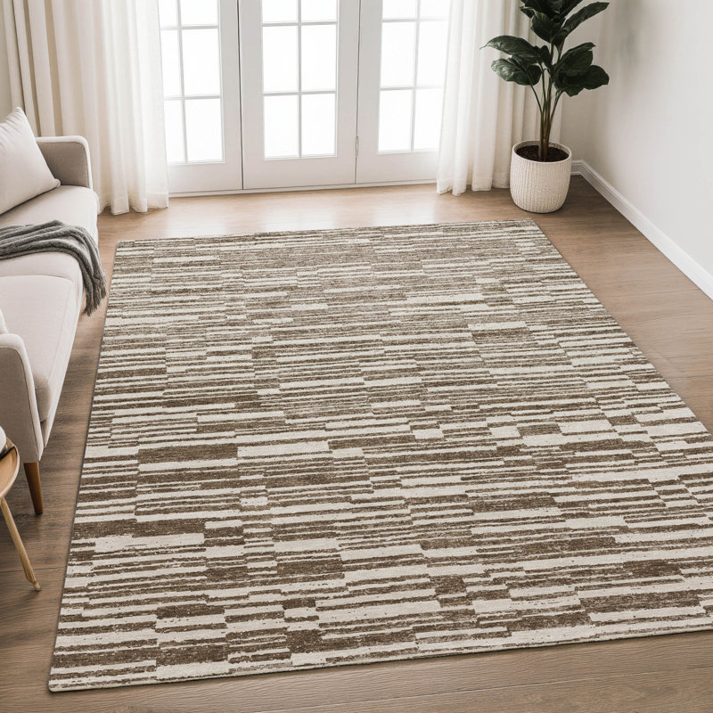 Tapis intérieur / extérieur lavable à la machine Chantille ACN2907, Chocolat, 10 pi x 14 pi
